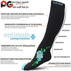 Physix Gear Compression Socks (Black/Blue Flower / Small-Medium)
