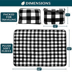 Travel Blanket Pillow (Checker White / 60 x 43 inches)