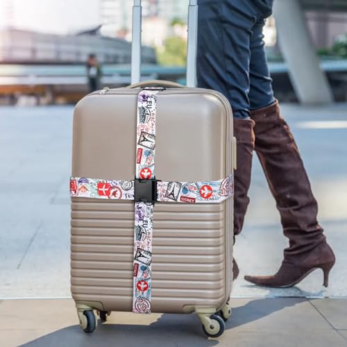 4 Pack Luggage Straps for Suitcases Adjustable Luggage Belt Suitcase Strap Travel Bag Accessories (Journey(4 PACK))