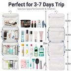 Toiletry bag for Women Hanging Travel Toiletry Bag for Toiletries Polka Dots Pattern Toilery Organizer with Hanging Hook Ideal for Full Sized Toiletries and Cosmetics (Polka dot)