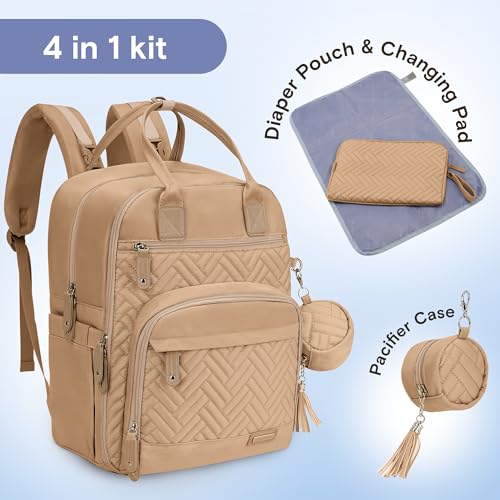 Diaper Bag Backpack (Light Khaki)