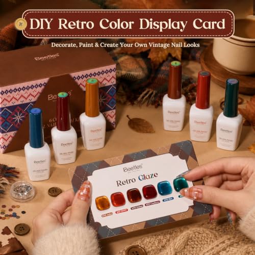 Beetles Jelly Gel Nail Polish Set (A - Brown Red Orange | Retro Glaze)