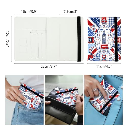 British Buses Passport Holders Passport Wallet for Travel Essentials (British Buses / One Size)