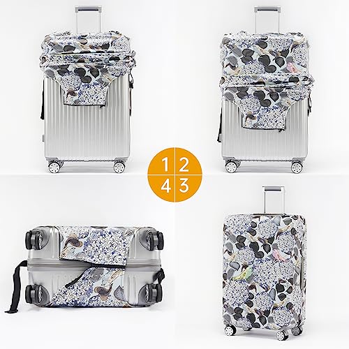 Travelkin Luggage Covers For Suitcase Tsa Approved Suitcase Cover Protector (Hydrangea / M)