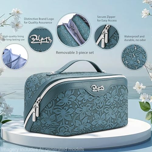 Travel Makeup Bag Cosmetic Bags for Women (Z-63Blue)