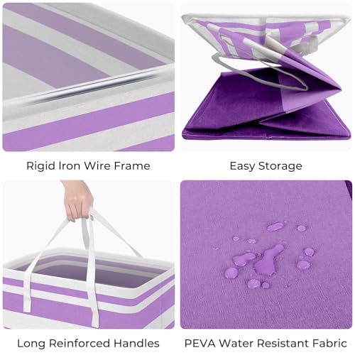 2 Pack Laundry Baskets (100L / Purple)