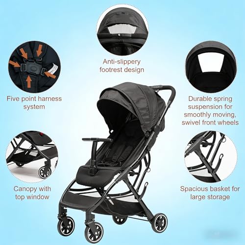 Portable Stroller with Automatic Fold (BLACK-X3)
