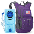 Lightweight Hydration Hiking Backpack with 2L Water Bladder (5.Purple / 2L Bladder)