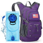 Lightweight Hydration Hiking Backpack with 2L Water Bladder (5.Purple / 2L Bladder)