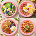 100 Pcs 10 Inch Pink Plastic Plates (Pink / 100 Pcs)