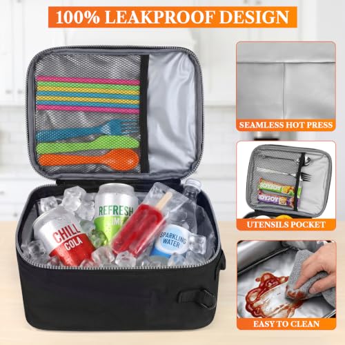 Insulated Lunch Bag for Men Women Kids (Heather Gray / One Size)