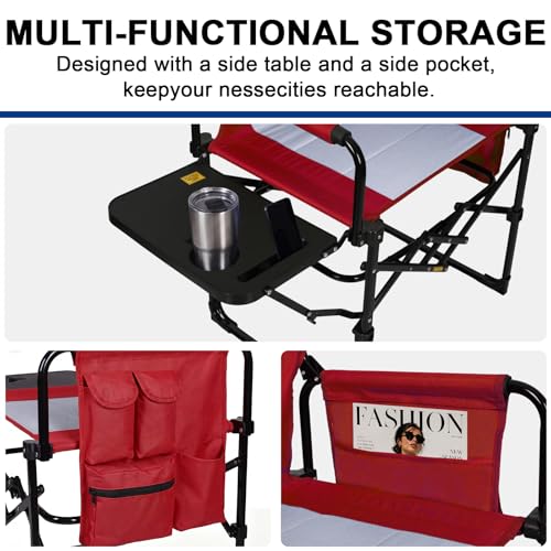 2 Pack Folding Director Chair for Outdoor (Red)