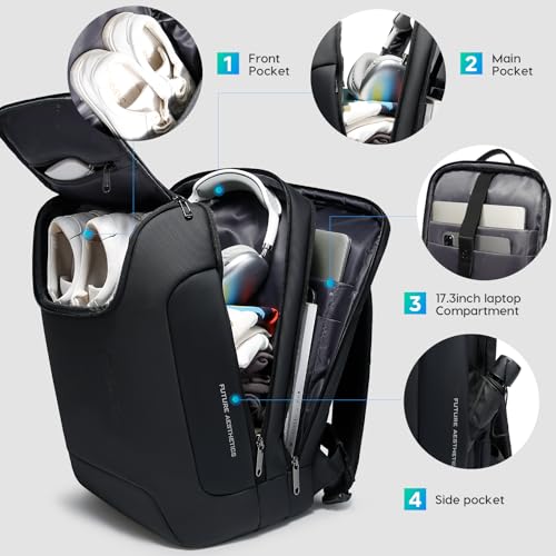 Men's Laptop Backpack for 17.3Inch Notebook (Without Lock+USB / Black)
