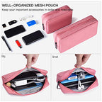2 PACK Accessories Bag for Women Ladies Travel Organizer (Pink)