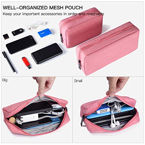 2 PACK Accessories Bag for Women Ladies Travel Organizer (Pink)