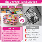Clear Hard Shell Zipper Cases (Pink / 3 Pack(L))