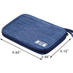 Travel Electronics Organizer Portable Cable Organizer Bag for Storage Electronic Accessories Case for Cord (Navy Blue)