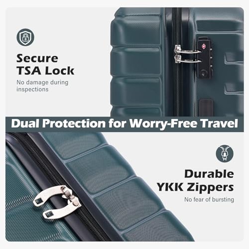 Lightweight Luggage with TSA Lock (3 Piece Set (20in/24in/28in) / Teal Blue)