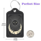 2 Pack Luggage Tags for Suitcase Moonlight in Vintage Engraving Leather Stainless Steel Loop Label Tags for Women Men Travel Bag Suitcase with Privacy Cover Name ID Card (Moonlight in Vintage Engraving)