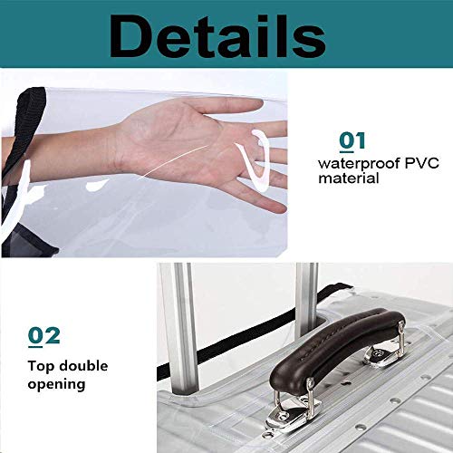 Luggage Protector Suitcase Cover PVC Waterproof Travel Suitcase Fits Most 20" to 30" (28" (19.7"L x 12.2"W x 28.3"H))