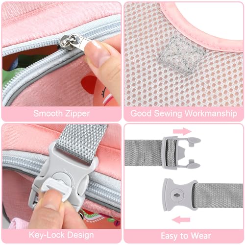 Toddler Harness Leash + Anti Lost Wrist Link (Baby Pink/Deer)