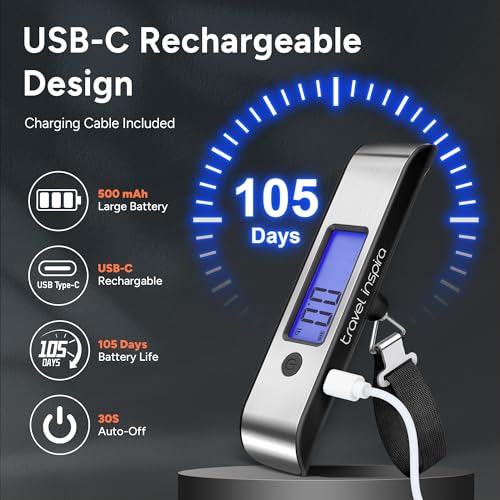 Rechargeable Luggage Scale 110lb (Black)