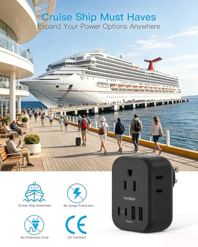 Travel Cruise Ship Essentials (Black / 4AC,2C2A,15.5W)