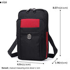 Senient Wolf Waterproof Nylon Multifunctional Phone Crossbody Bag (Black with red)