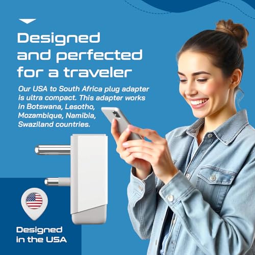 South Africa Travel 2 Pack Plug Adapter QC 3.0 & PD (white gray)