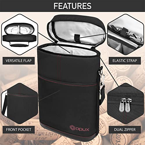 2 Bottle Wine Carrier Tote (Black)