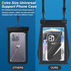 Large Waterproof Phone Pouch Floating (Extra Large, 8.5'' / Black)