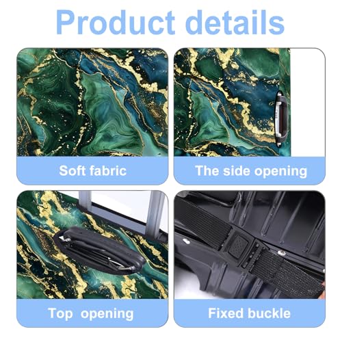 Green Pattern Luggage Cover Washable Suitcase Protector Anti (Green pattern / M(24-26inch suitcase))