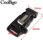 10Pack 3/4" Fire Starter Survival Whistle Buckle Flint Scraper - Image 3