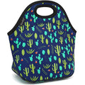 Neoprene Lunch Tote Insulated Thermal Reusable Lunch Bag Box for Boys Men with Zipper (Cactus)