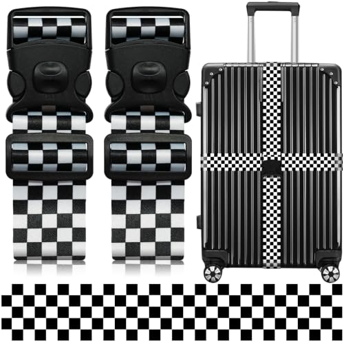 Luggage Straps for Suitcases (Black White)