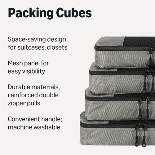 4 Piece Slim Packing Cubes (Gray / 4 x Slim)