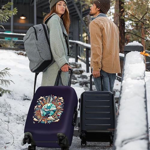 World Landmarks Luggage Cover (#11 / M(fits 24-26Inch suitcase))