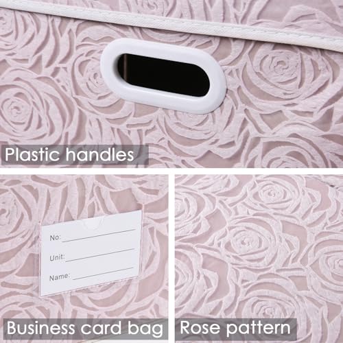 Jumbo Collapsible Storage Cubes with Lids Fabric Decorative Storage Bins Boxes Organizer Baskets with Cover Handles for Bedroom Closet Living Room 23.2x15.7x11.8 Inch 3 Pack (Assorted Color / XX Large(3-Pack))