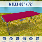 2 Pack Rectangle Spandex Fitted Table Cloth (Fuchsia / 72" x 30" (Rectangular))