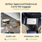 Expandable 16 Inch Underseat Carry On Luggage Airline Approved (White / 16 Inch Underseat EXT)