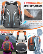Extra Large Backpack Bookbag for College Travel Laptop Business Hiking Backpack Fit Laptop Up to 17 Inch Sturdy Multi Compartment Gifts for Men Women Night Light Reflective (17 Inch / Tangerine Orange)