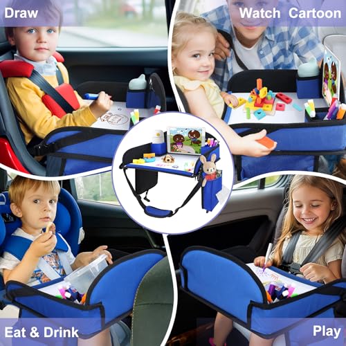 Kids Lap Desk Tray for Road Trip Activities (Blue-1PCS)