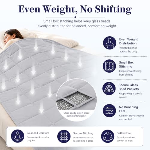 King Size Weighted Blanket for Adults 25lbs (05-light Grey / 80" x 87" | 25lbs)