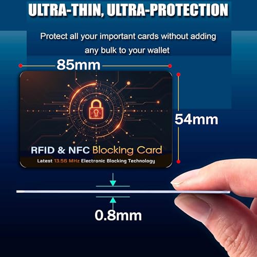 5 Pack RFID Blocking Card for Credit Debit Card (Oragne CL)
