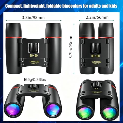 12X25 Mini Binoculars with Case & Strap (Black / 12X25)