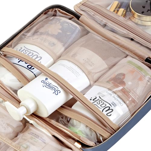 Travel Toiletry Bag for women (Large / Aegean-Blue)