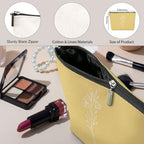 Minimalist Line Art Wildflower Makeup Bag Cosmetic Bags for Women (Yellow Flowers 1820)