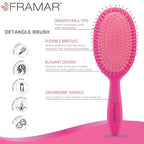 Detangling Brush for Curly Hair (Pink)