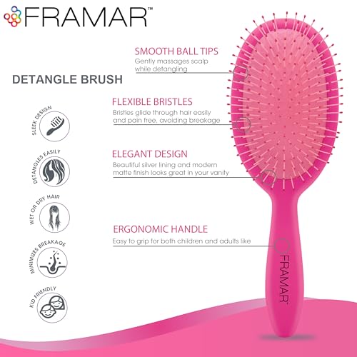 Detangling Brush for Curly Hair (Pink)