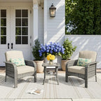Patio Furniture Set (3 PCS Bistro Set / Beige Tan)